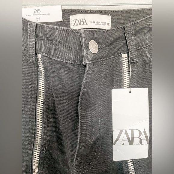 ZARA WOMAN SS23 BLACK ZW THE FULL LENGTH JEANS 9632/057/075/017 - Picture 7 of 10